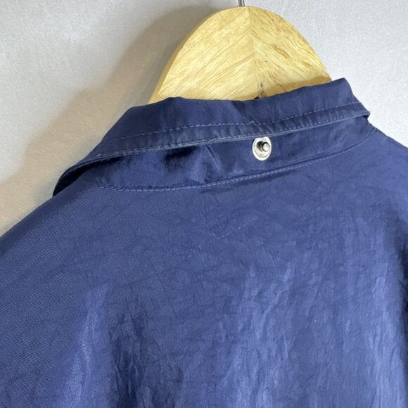Adidas 90s Crinkle Nylon Colorblock Windbreaker Jacket Blue Big Logo Men L - Picture 2 of 8